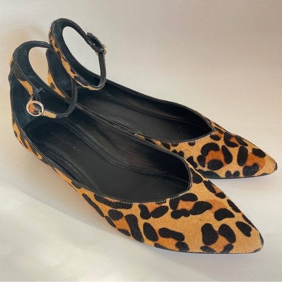 Banana Republic Shoes - Banana Republic Calf-hair Leopard Print Pointy-toe Ankle strap Flat 9.5